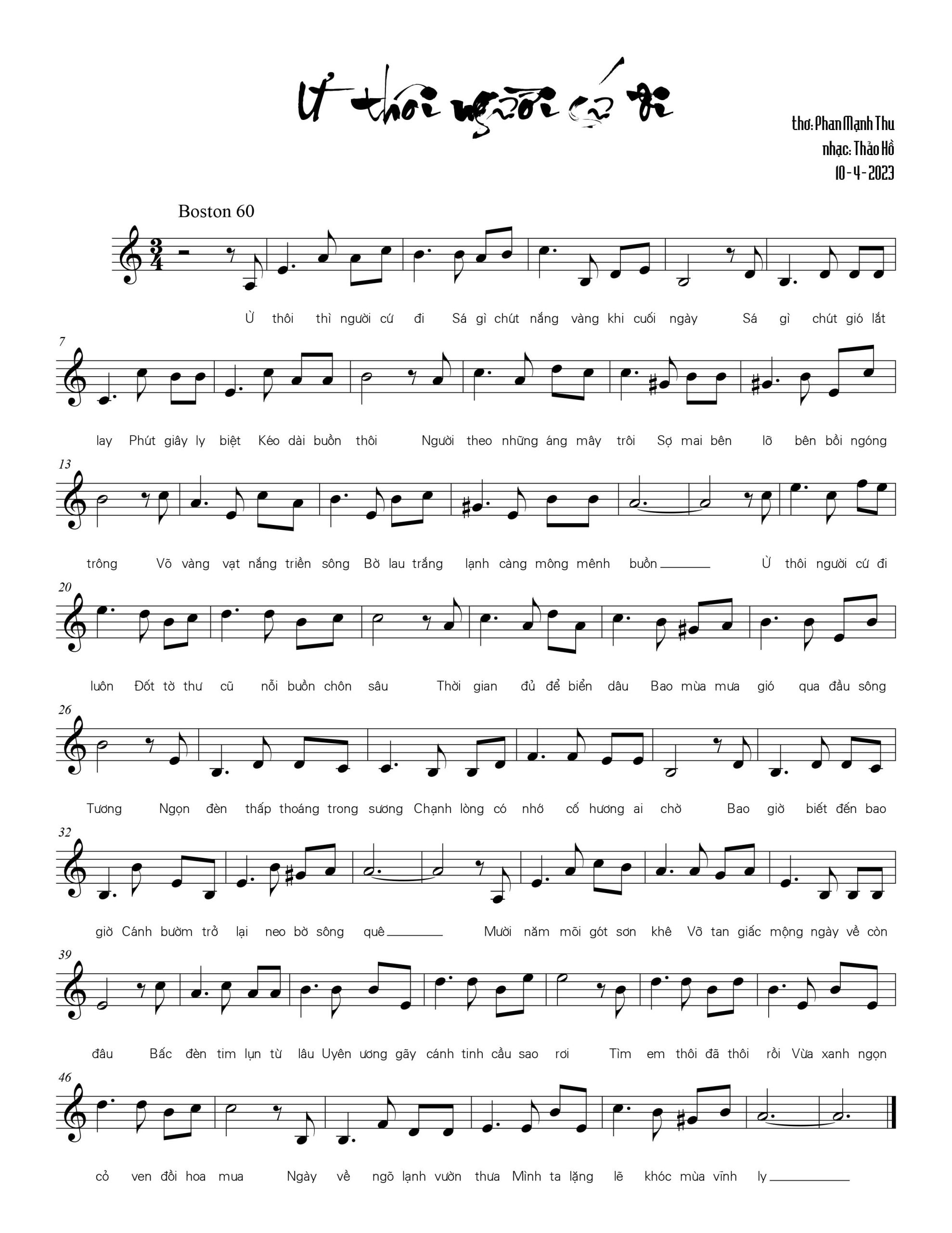 Sheet nhạc Ừ thôi người cứ đi - Trang 1