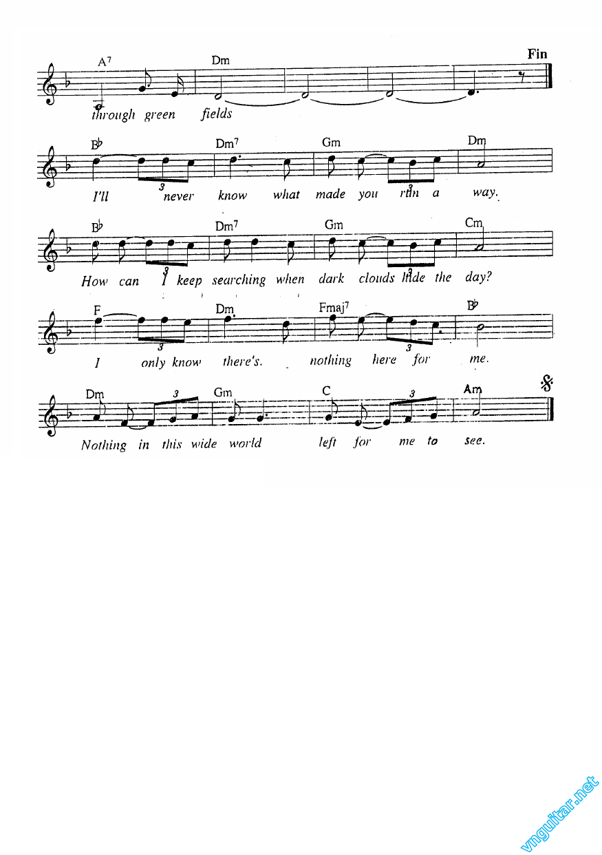 Sheet nhạc Đồng xanh (Green fields) - Trang 2