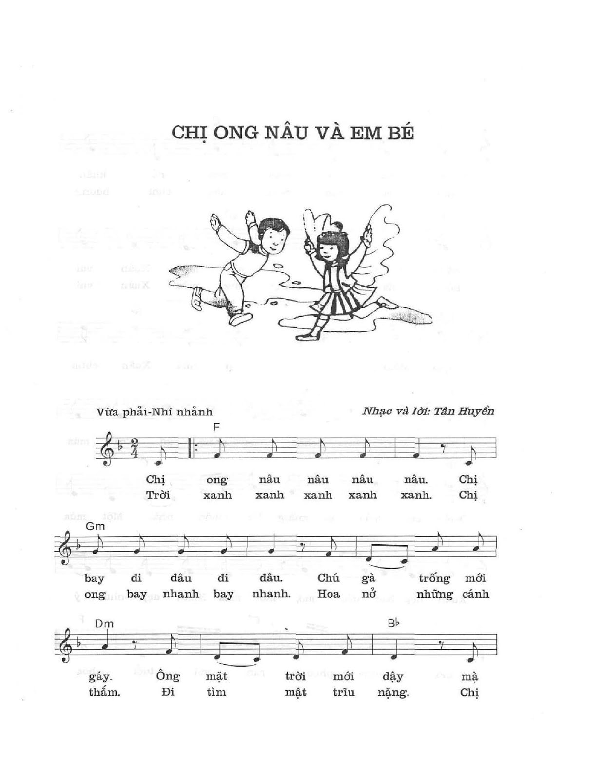 Sheet nhạc Chị ong nâu và em bé - Trang 1