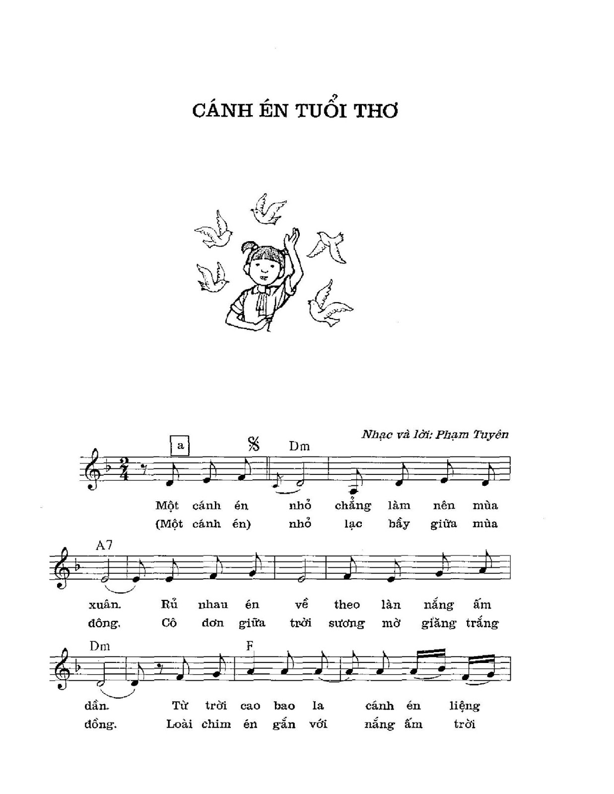 Sheet nhạc Cánh én tuổi thơ - Trang 1