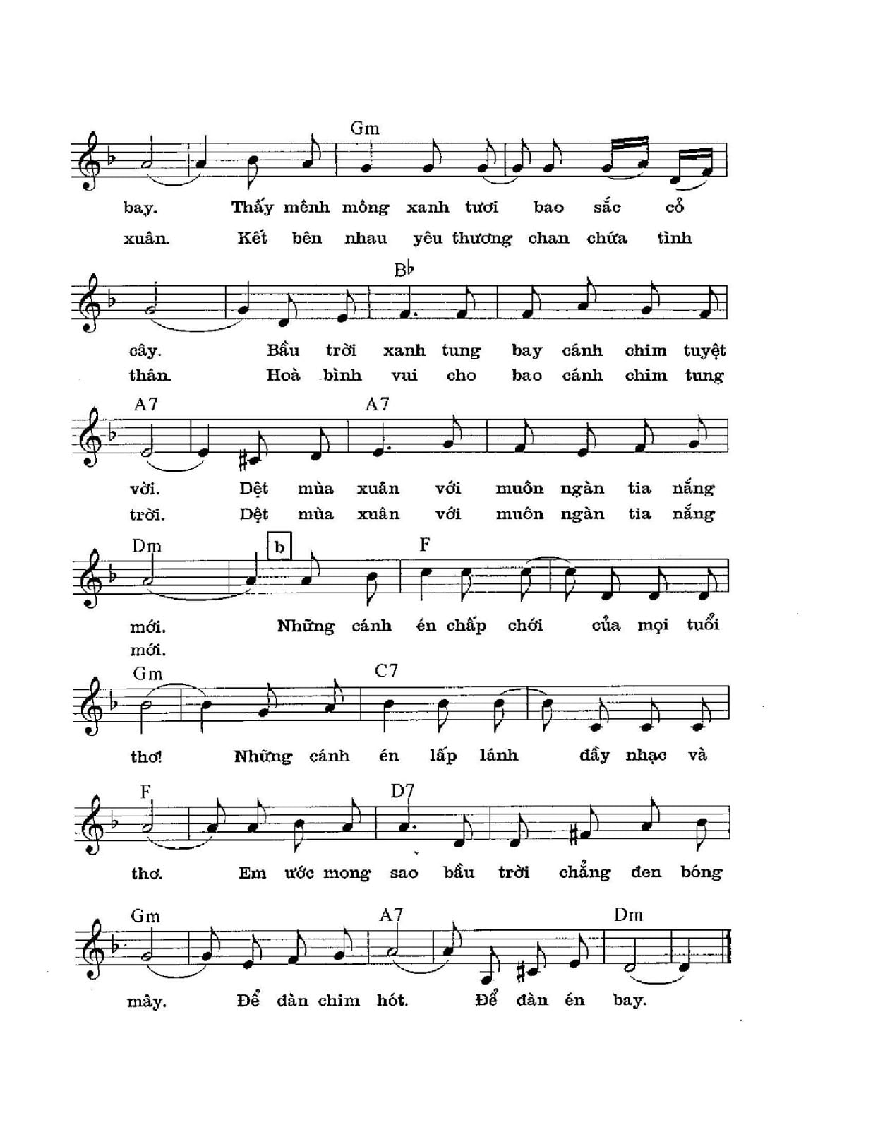 Sheet nhạc Cánh én tuổi thơ - Trang 2