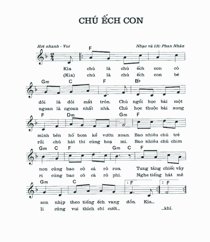 Sheet nhạc Chú ếch con - Trang 1