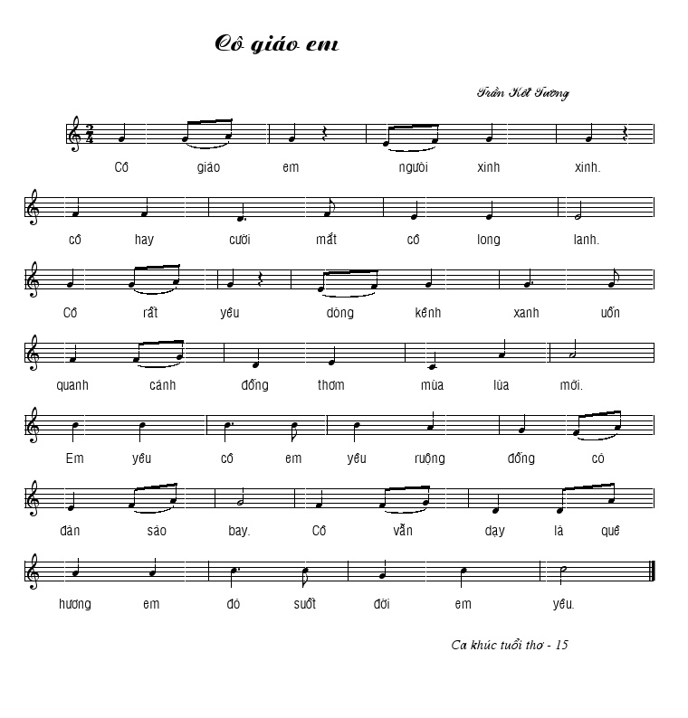 Sheet nhạc Cô giáo em - Trang 1
