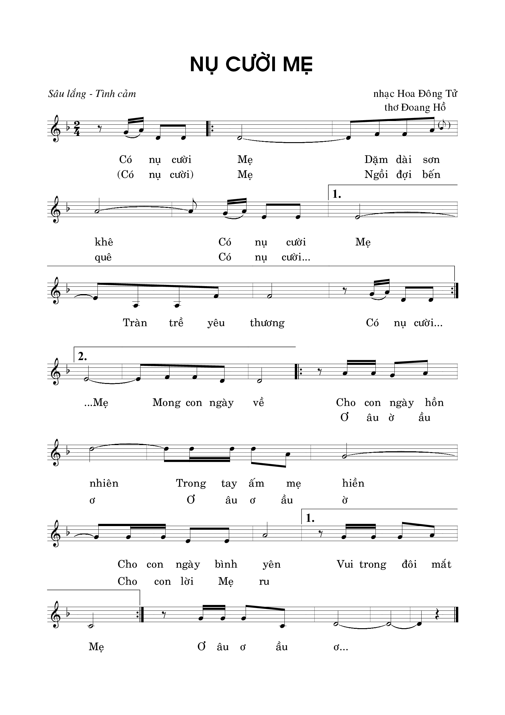 Sheet nhạc Nụ cười mẹ - Trang 1