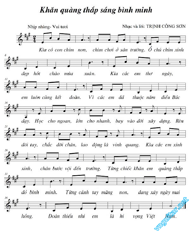 Sheet nhạc Khăn quàng thắp sáng bình minh - Trang 3