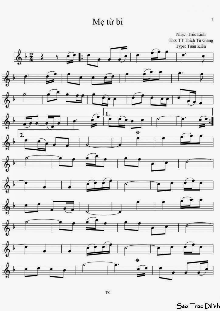 Sheet nhạc Mẹ từ bi - Trang 1