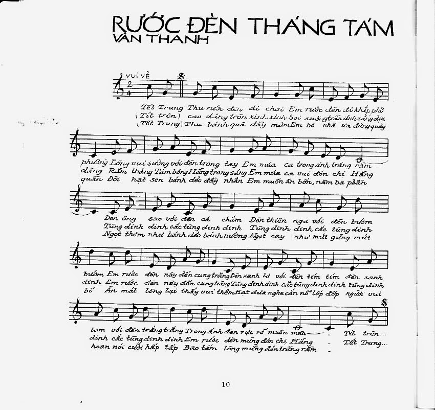 Sheet nhạc Rước đèn tháng 8 (Rước đèn tháng tám) - Trang 2