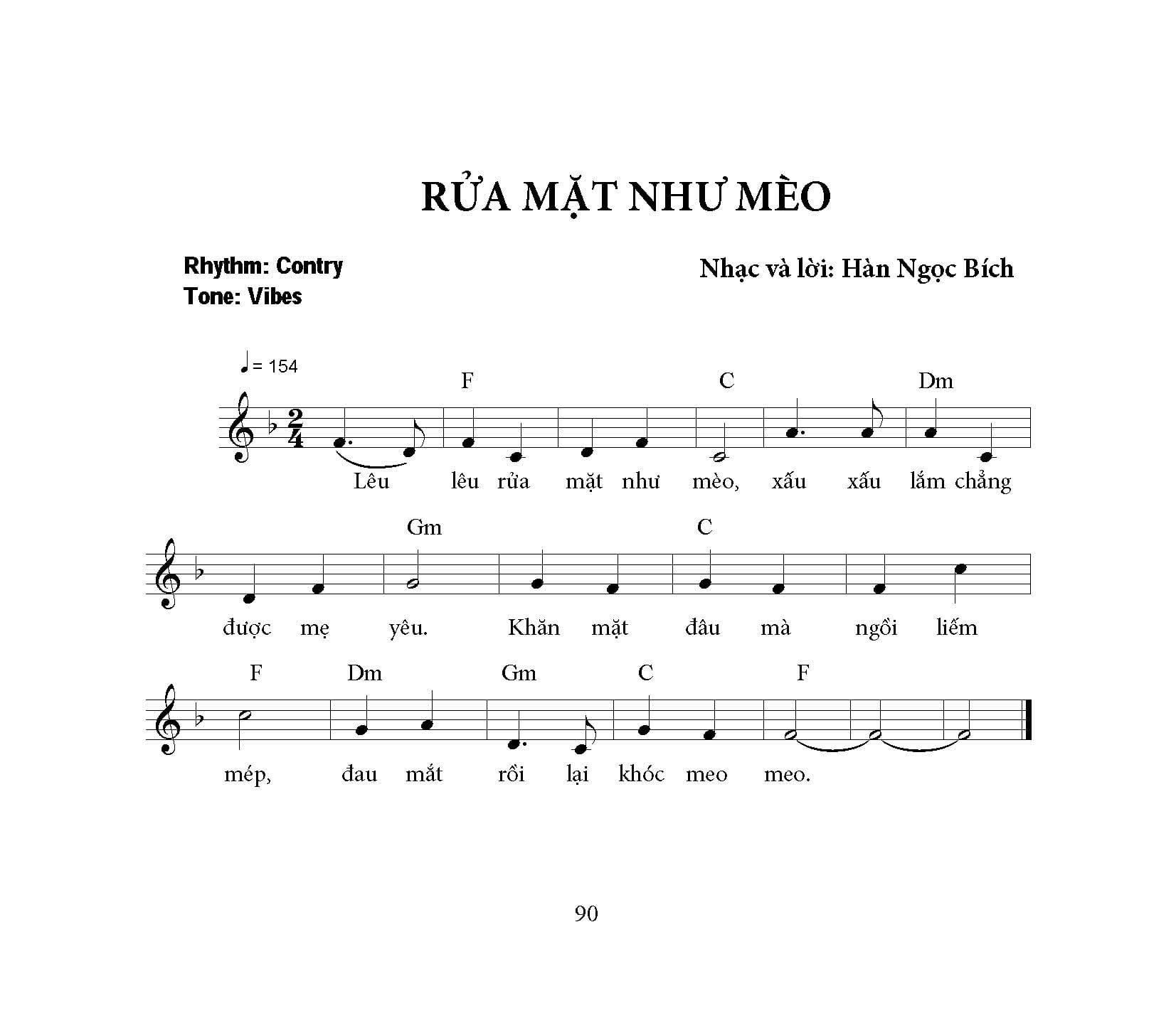 Sheet nhạc Rửa mặt như mèo - Trang 1
