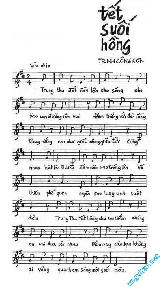 Sheet nhạc Tết suối hồng - Trang 1