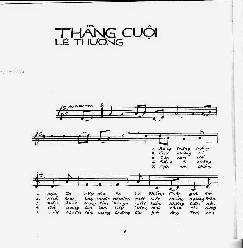 Sheet nhạc Thằng Cuội - Trang 1