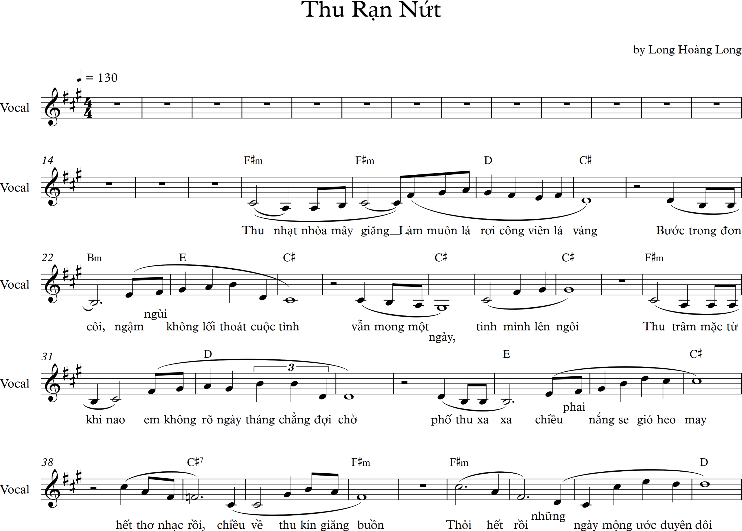 Sheet nhạc Thu rạn nứt - Trang 1