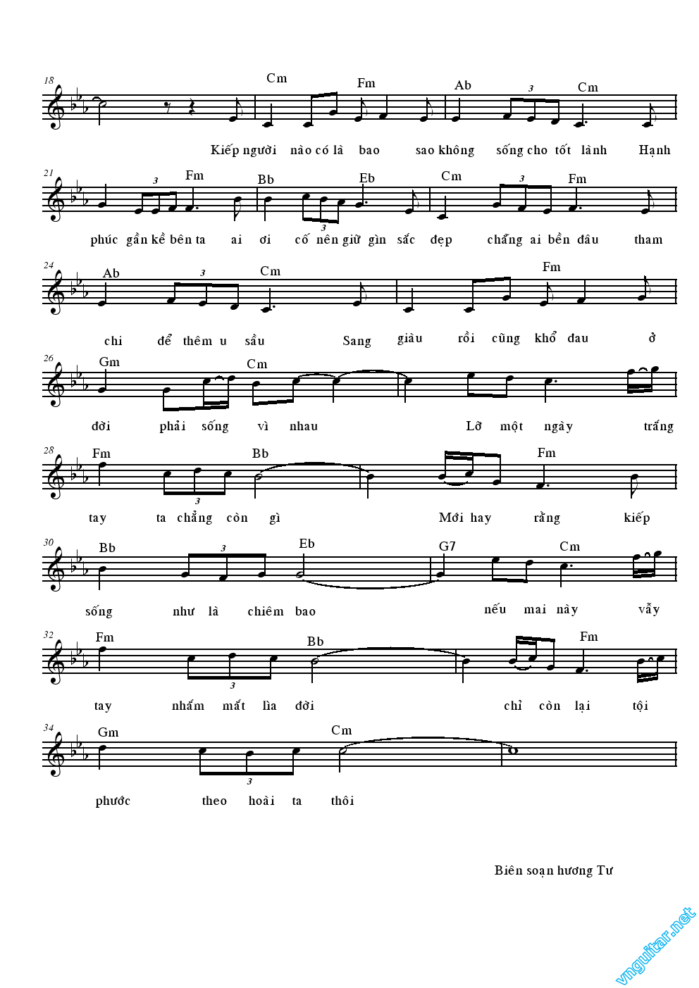 Sheet nhạc Biết bao giờ - Trang 2