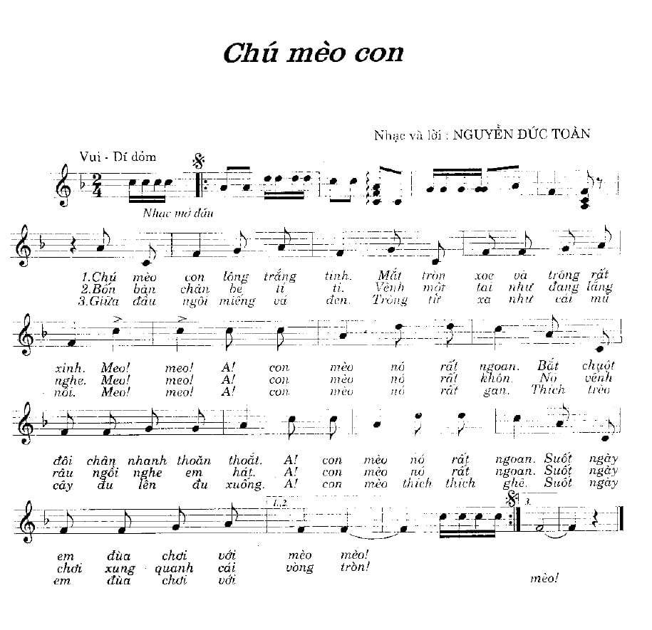 Sheet nhạc Chú mèo con - Trang 1