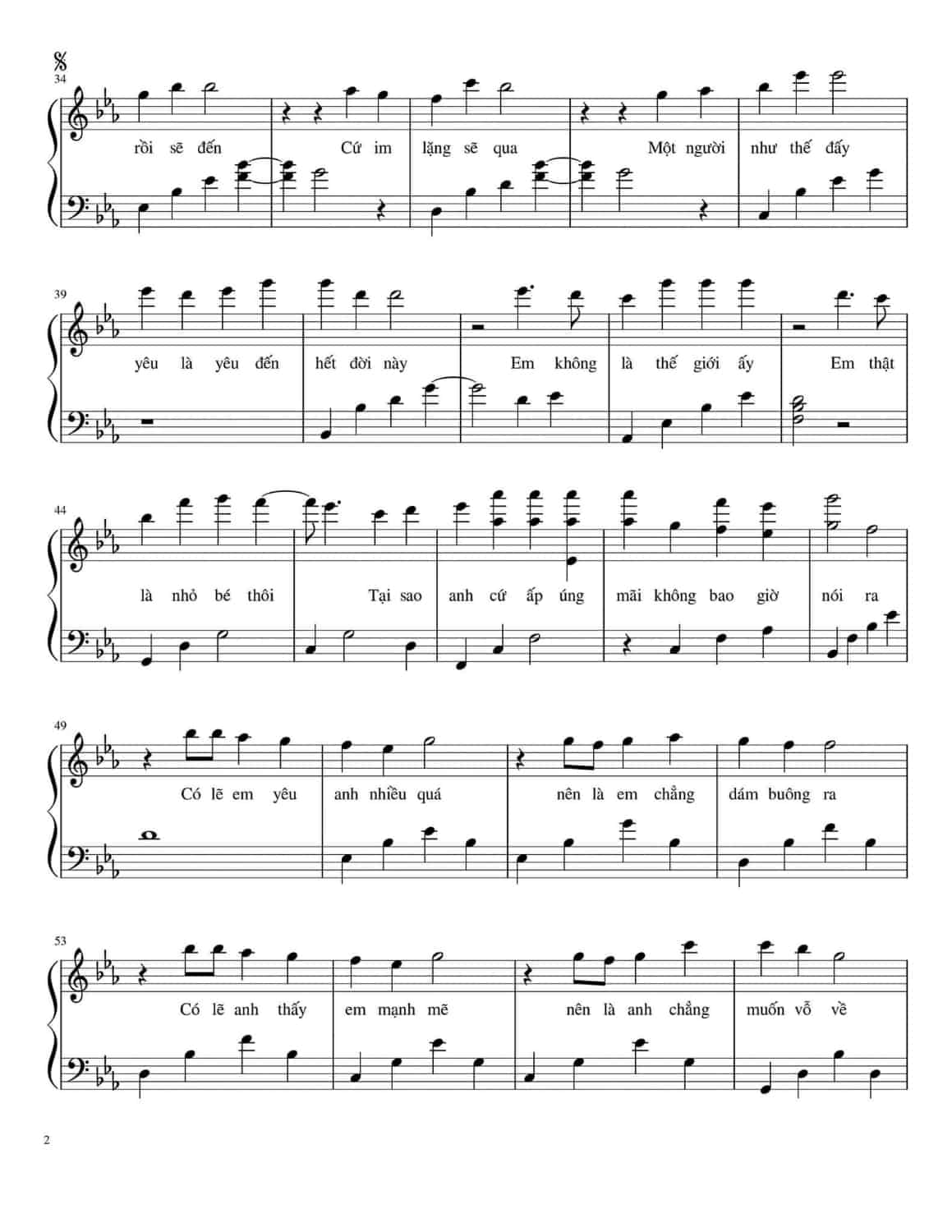 Sheet nhạc Đừng yêu nữa, em mệt rồi - Trang 3
