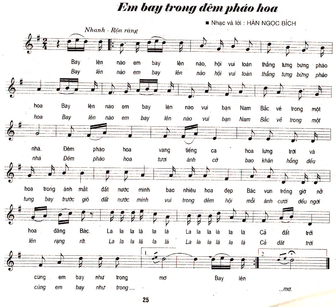 Sheet nhạc Em bay trong đêm pháo hoa - Trang 1