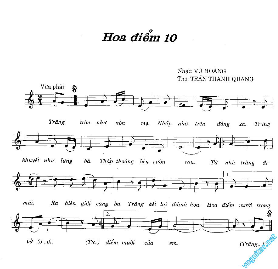 Sheet nhạc Hoa điểm mười (Hoa điểm 10) - Trang 1