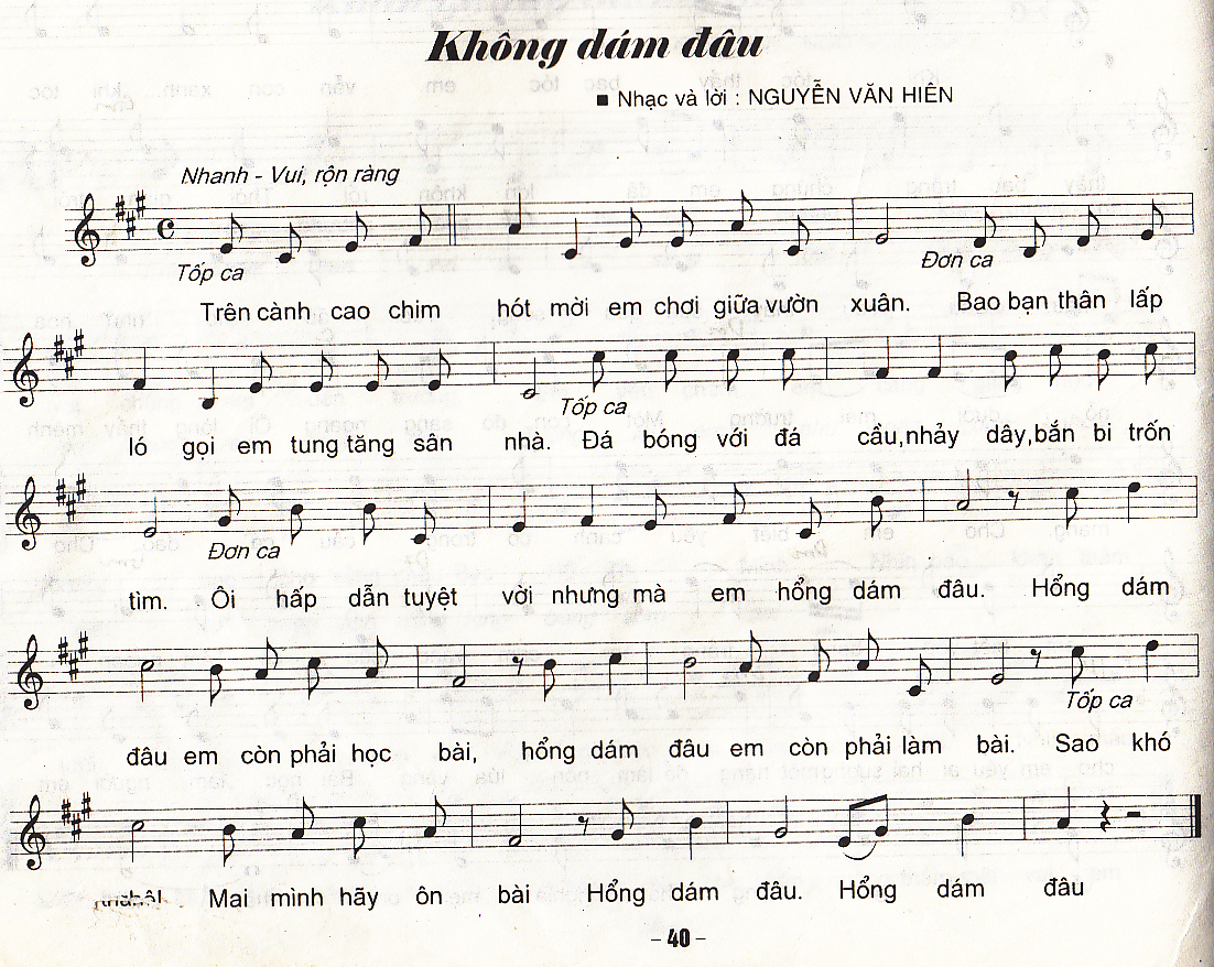 Sheet nhạc Hổng dám đâu - Trang 1