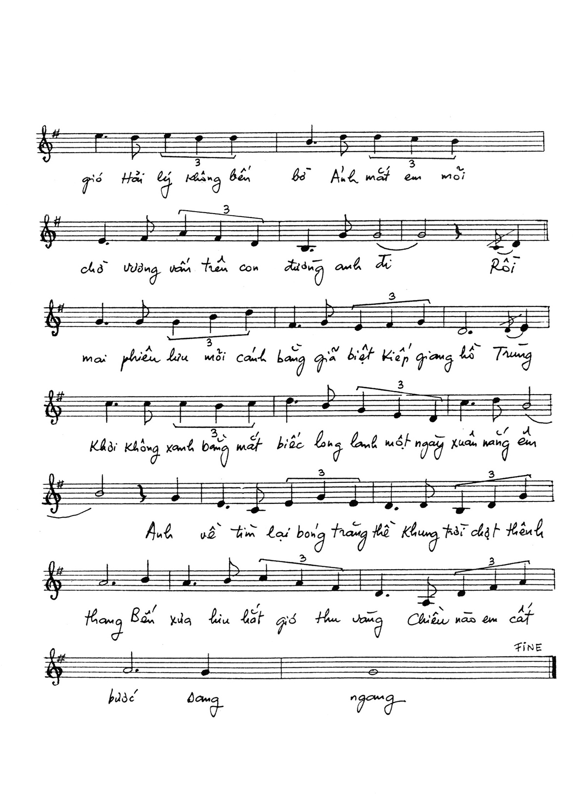 Sheet nhạc Lời trùng khơi - Trang 2