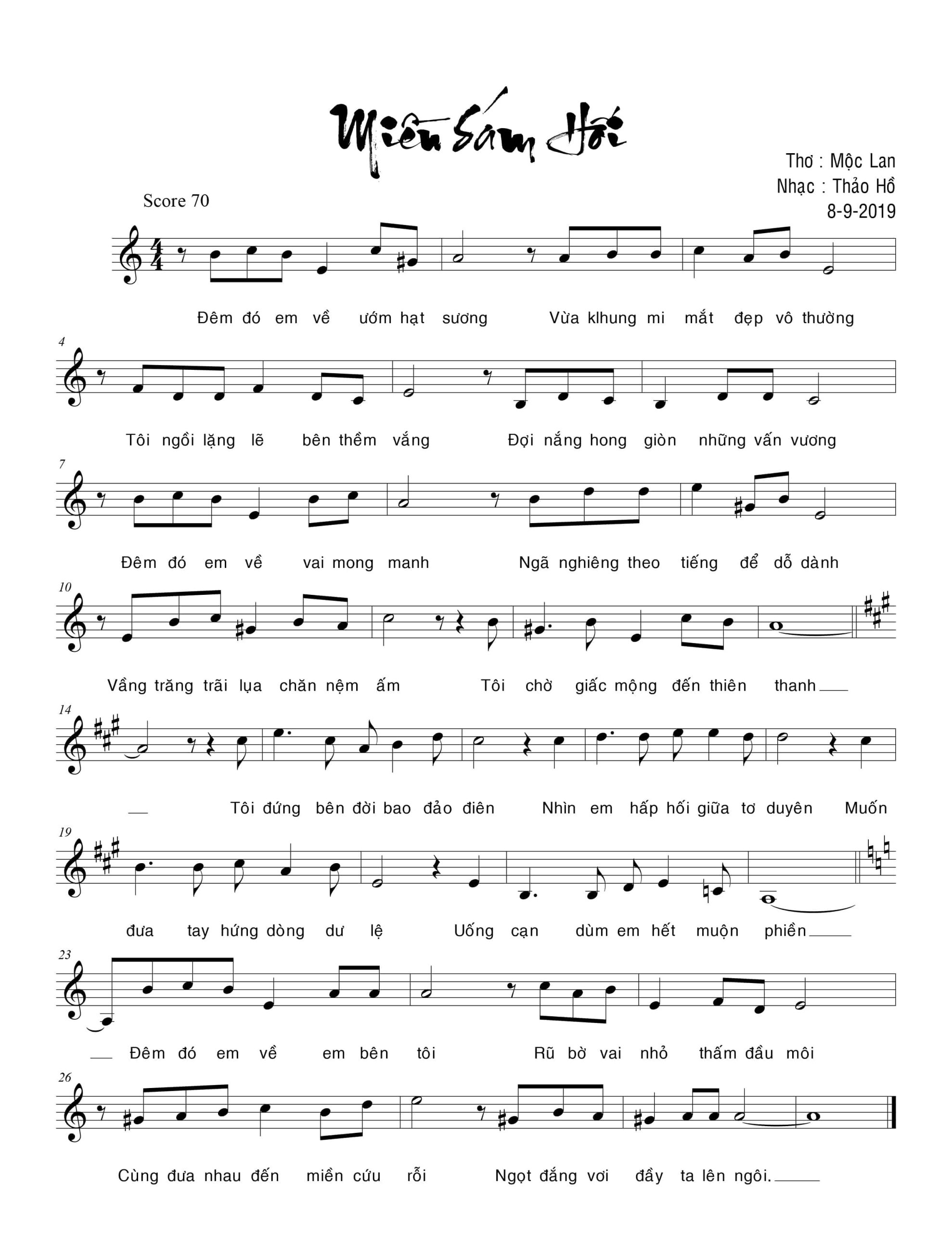 Sheet nhạc Miền sám hối - Trang 2