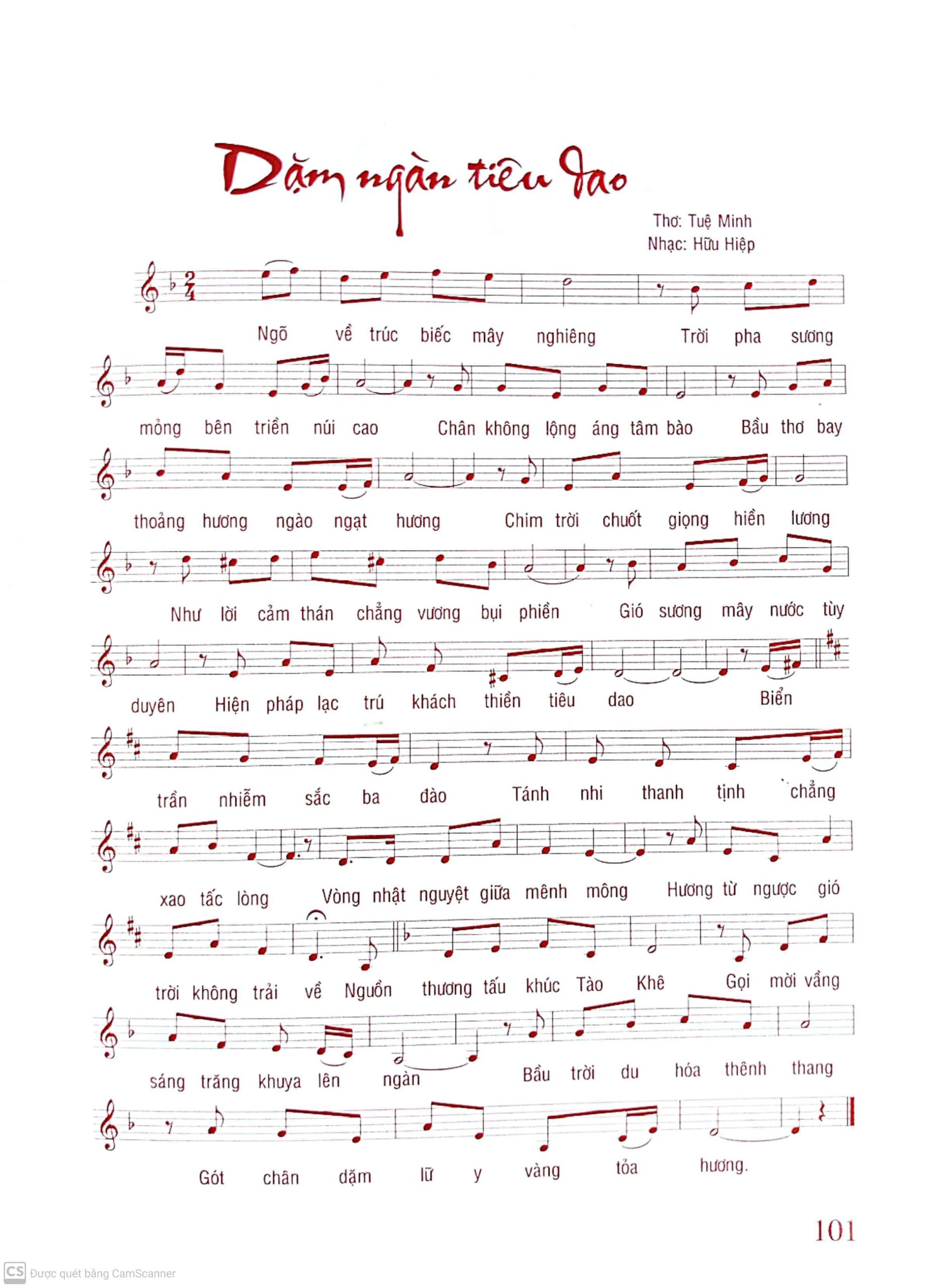 Sheet nhạc Dặm ngàn tiêu dao - Trang 1