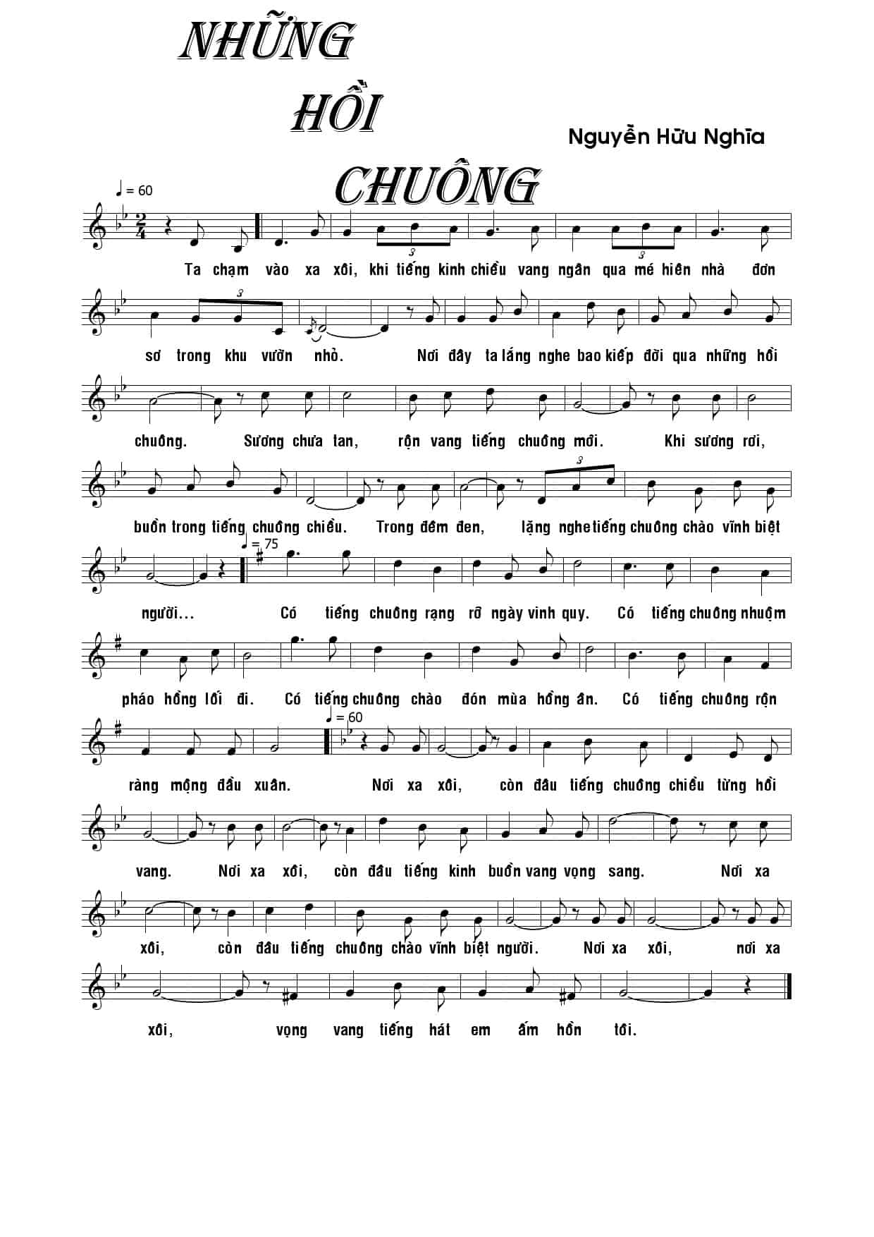 Sheet nhạc Những hồi chuông - Trang 1