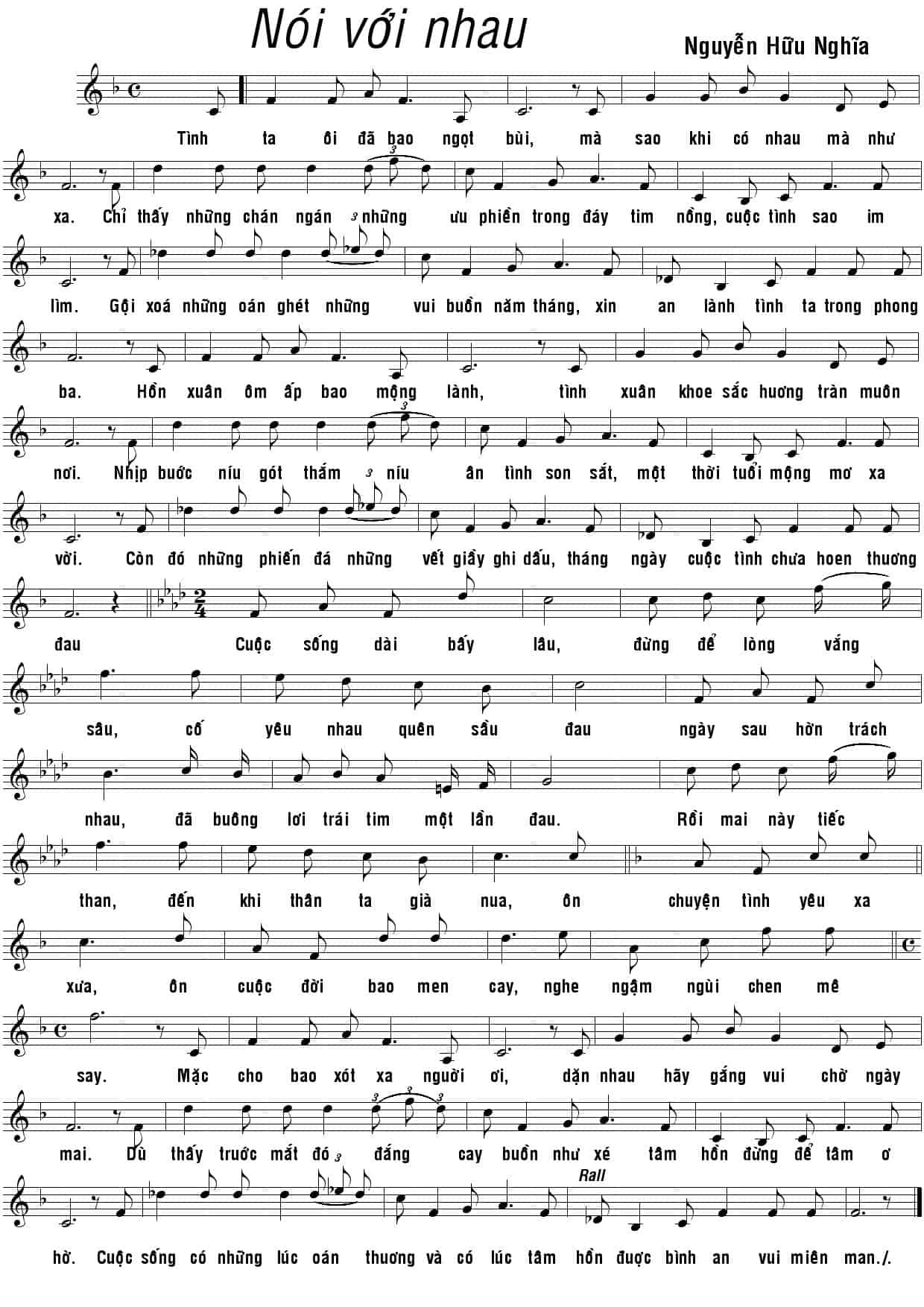 Sheet nhạc Nói với nhau - Trang 1
