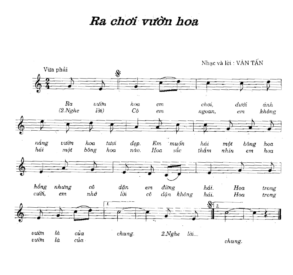 Sheet nhạc Ra chơi vườn hoa - Trang 1