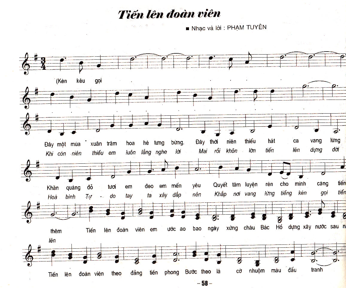 Sheet nhạc Tiến lên đoàn viên - Trang 1