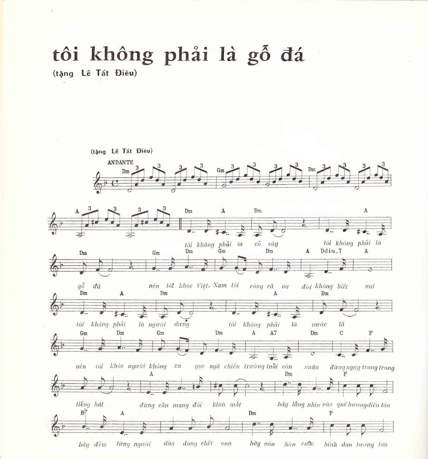 Sheet nhạc Tôi không phải là gỗ đá - Trang 1