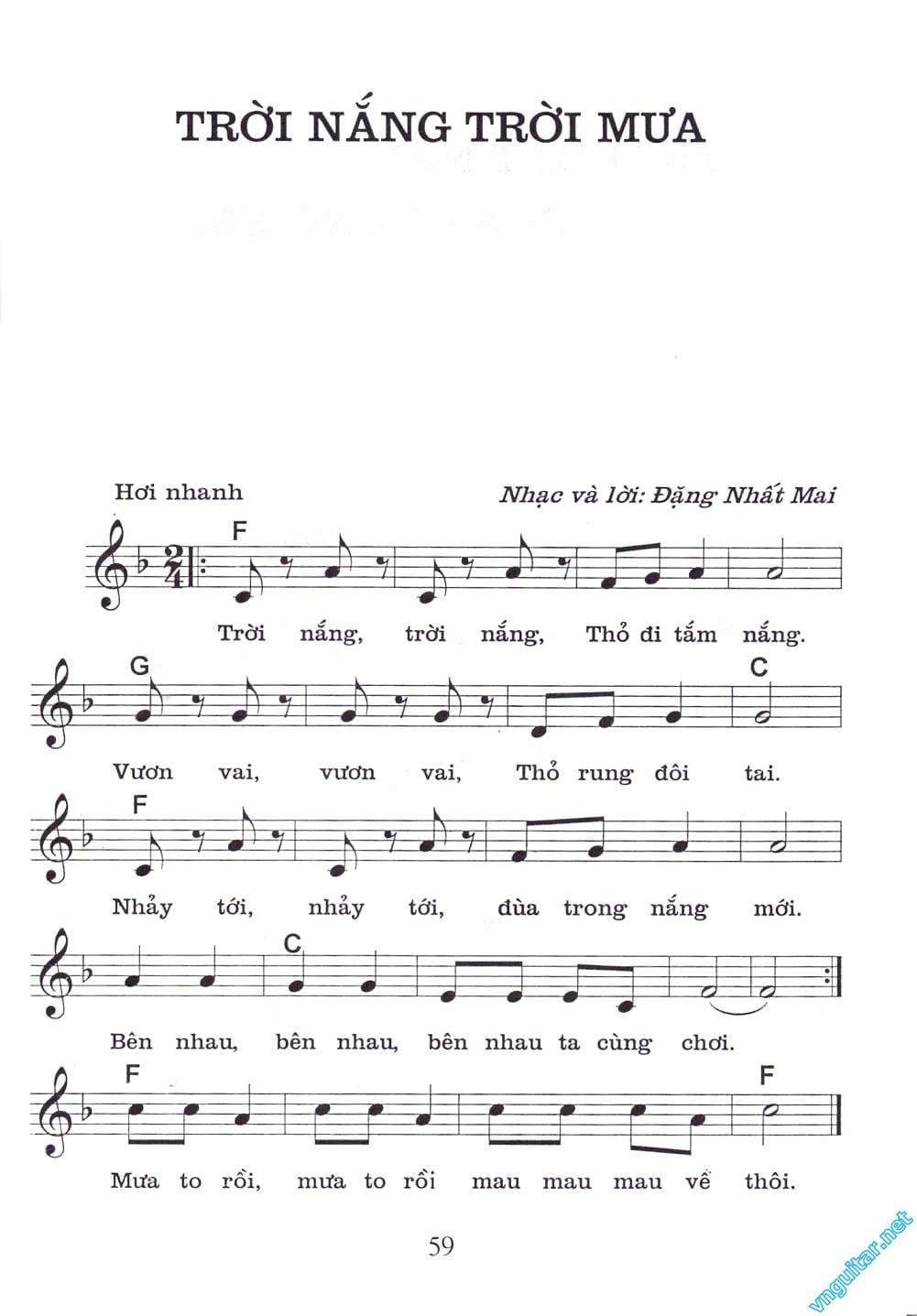 Sheet nhạc Trời nắng trời mưa - Trang 1
