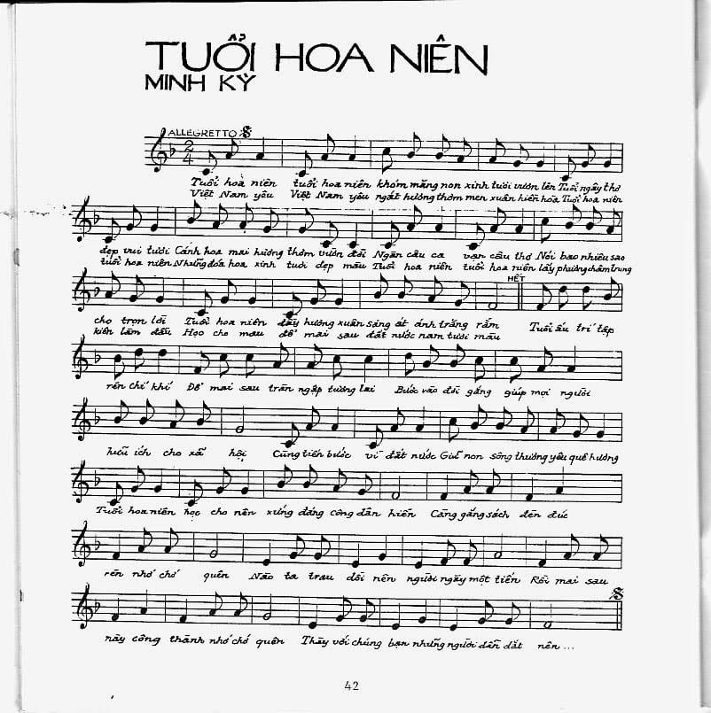 Sheet nhạc Tuổi hoa niên - Trang 1